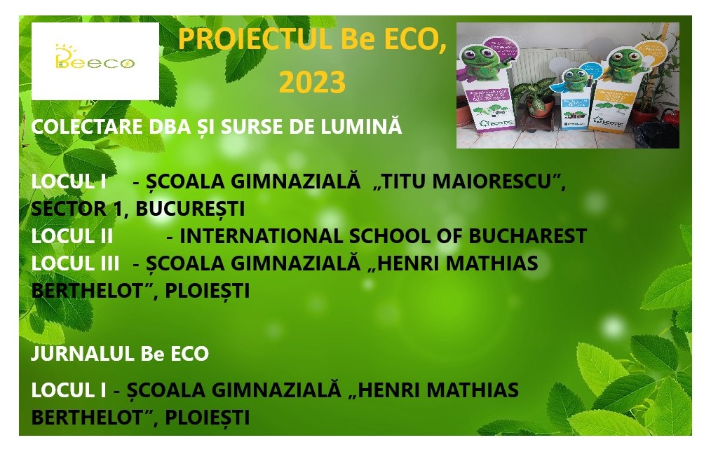 PROIECTUL Be ECO, 2023