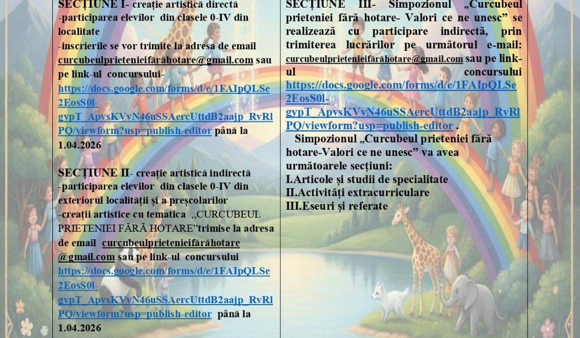 „CURCUBEUL PRIETENIEI FĂRĂ HOTARE”